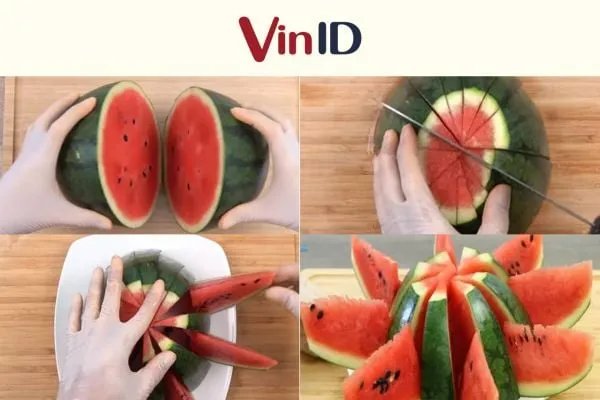 Đơn giản nhưng sáng tạo với cách trang trí dưa hấu hình bông hoa