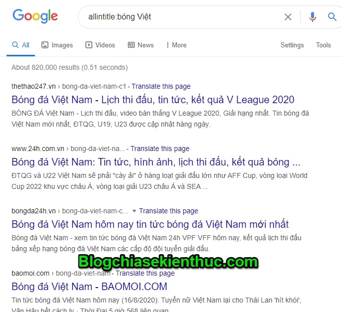 Mô tả cách sử dụng toán tử  để tìm kiếm những bài viết có tiêu đề chứa tất cả các từ khóa cần tìm